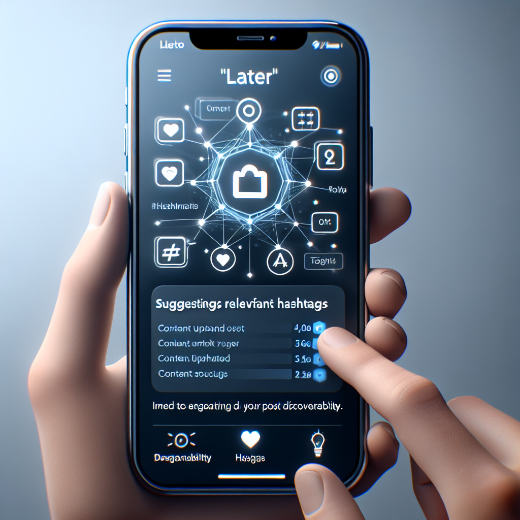 Later's Hashtag Suggestions for Instagram: Within Later, this feature suggests relevant hashtags based on the content you upload, aiding in post discoverability.