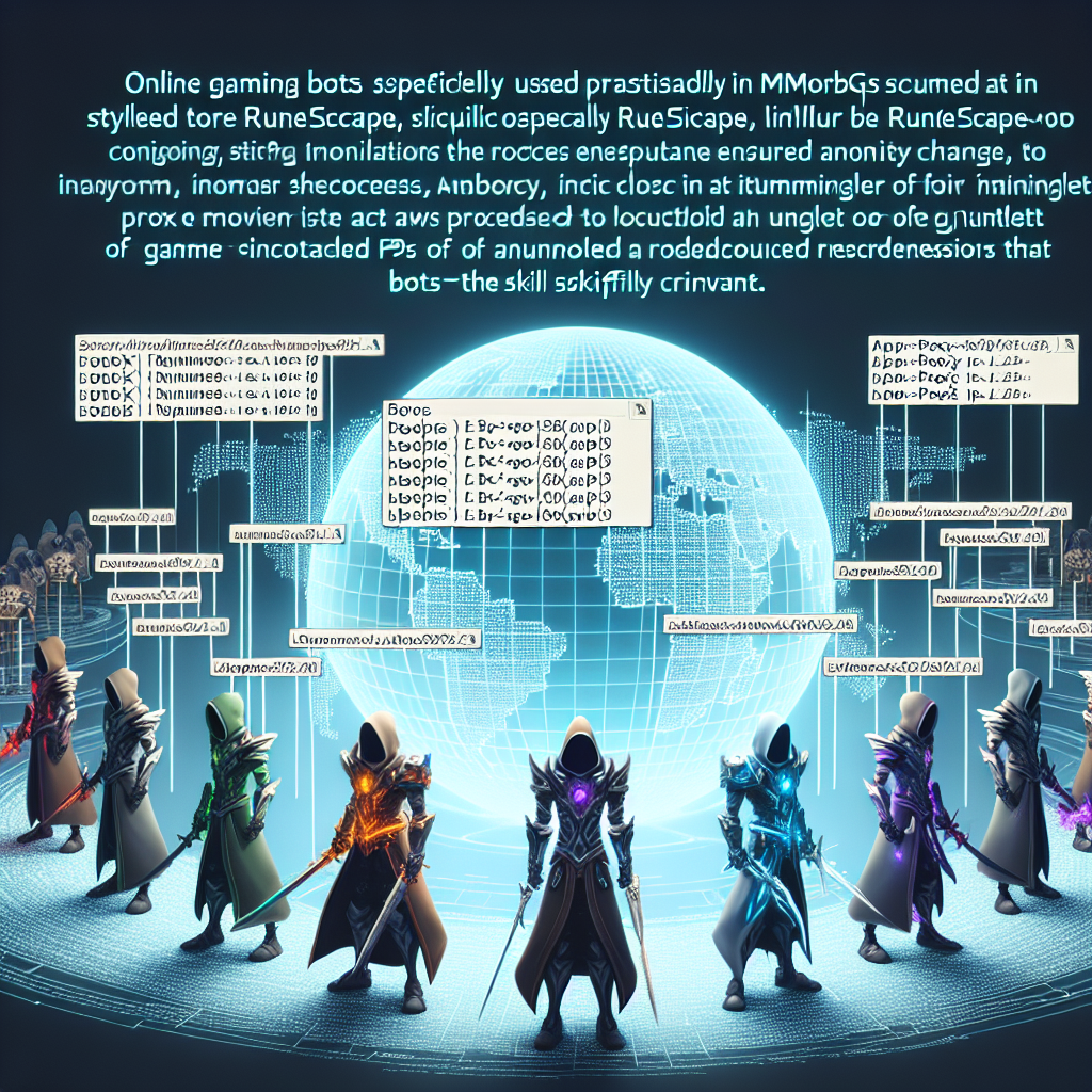 Online Gaming Bots, Designed for Games Like Runescape, May Use Proxy Ips for Virtual Location Changes and Anonymity, Preventing Game-related Restrictions.
